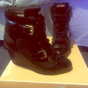 Michael Kors Black & Gold sneaker wedges